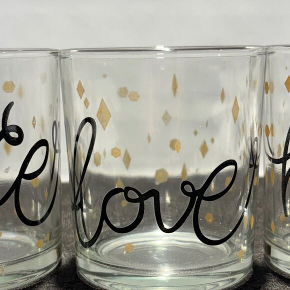 Gold and Black Glass Candle Holders Set - Picture 4 of 10